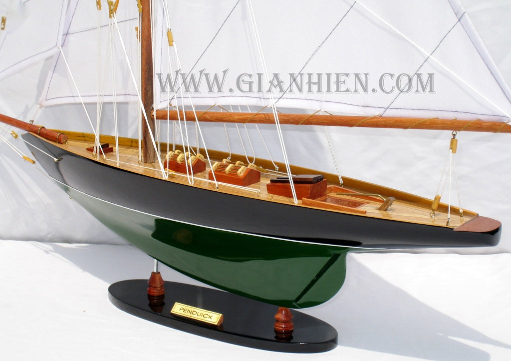 Model Sailing Boat Penduick Painted 50 x 10 x H. 65 cm