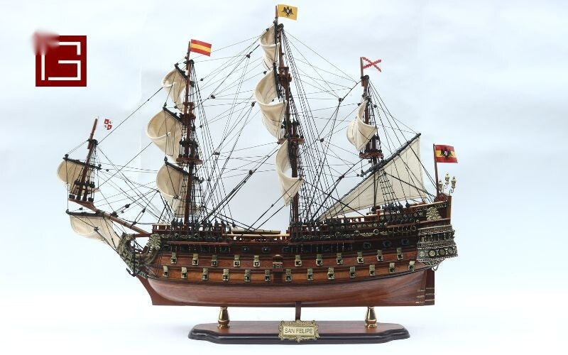 Modellsegelschiff SAN Felipe 80 x 18 x H. 78 cm