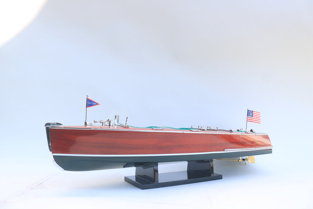 Model Speed Boat Chris Craft Triple Cockpit 51 x 16 x H. 18 cm