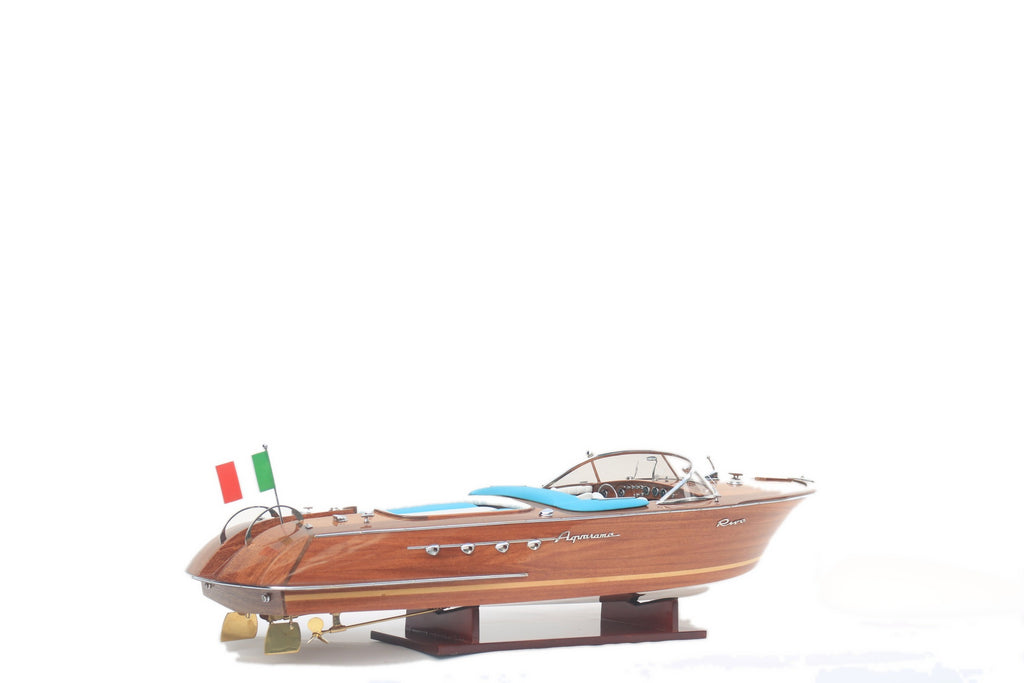 Model Speed Boat Riva Aquarama Wood Finished 67 x 22 x H. 18 cm