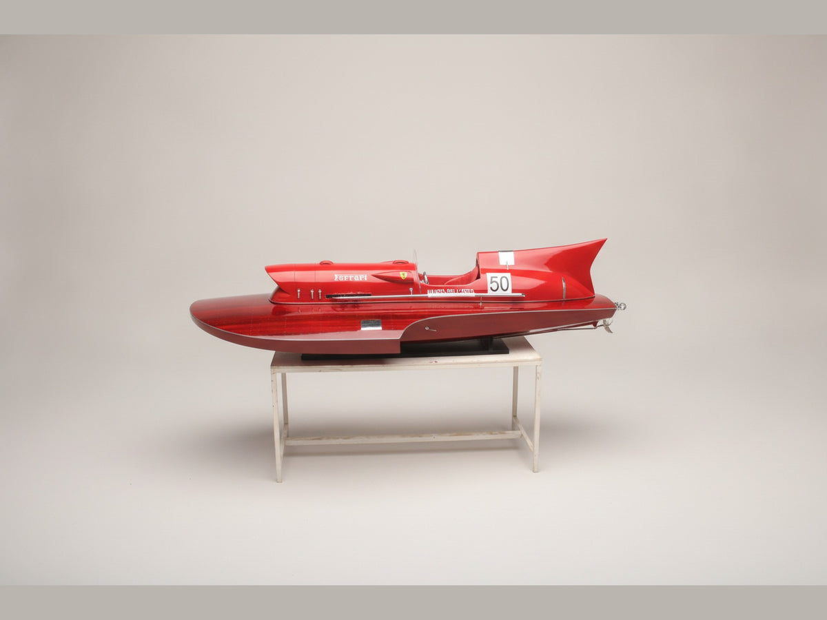 Model Speed Boat Ferrari Hydroplane, 1954 XXXL size (hull ) 316X120X87 316 x 120 x H. 87 cm