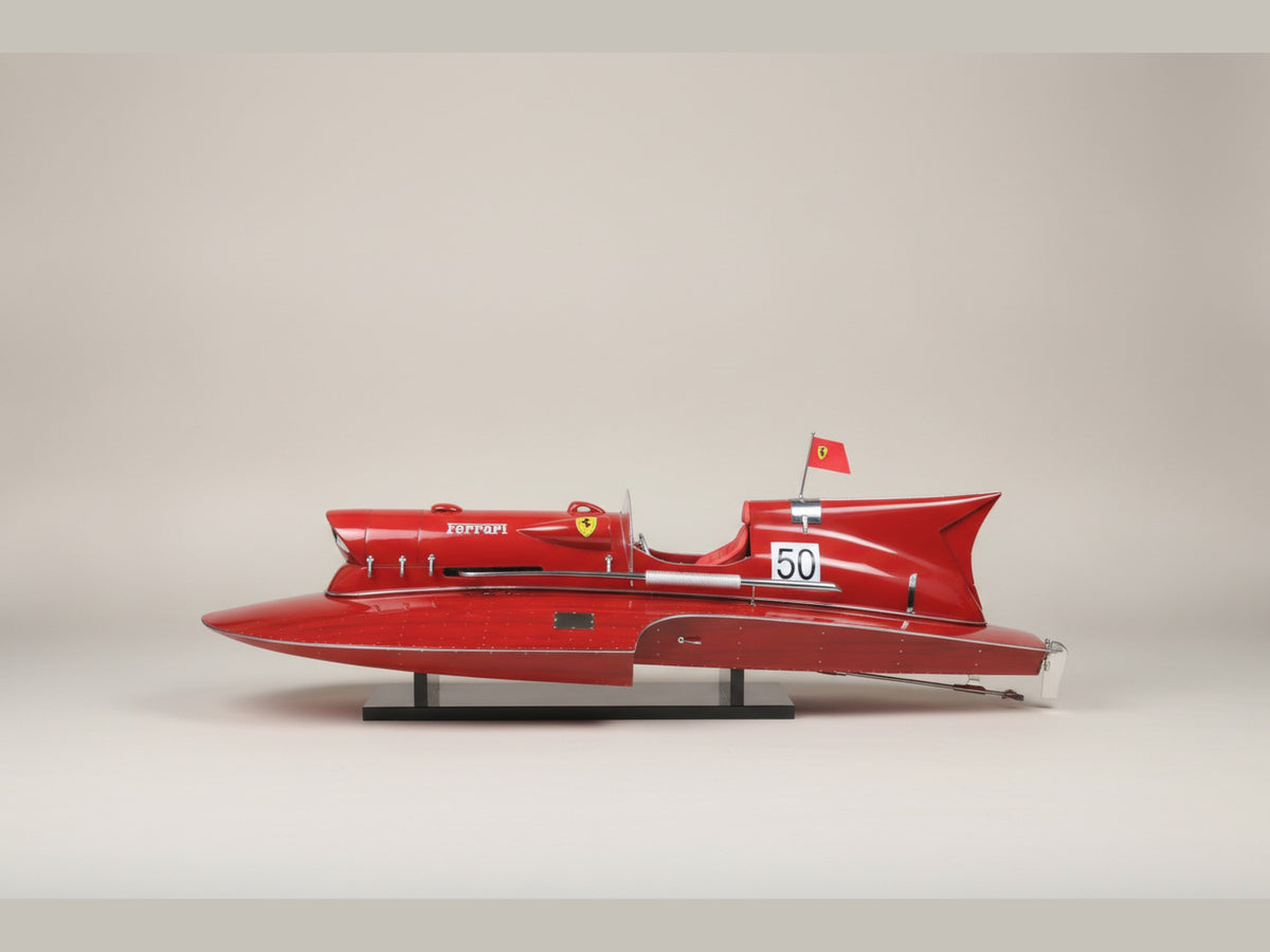 Model Speed Boat Ferrari Hydroplane Sets of 2 90 x 38 x H. 26 cm