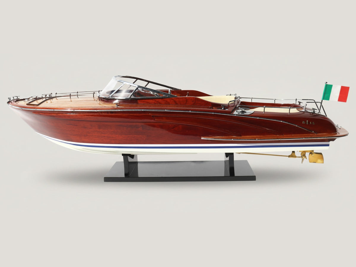 Model Speed Boat Riva Rama 44 - Platinum Painted 65 x 19 x H. 20 cm