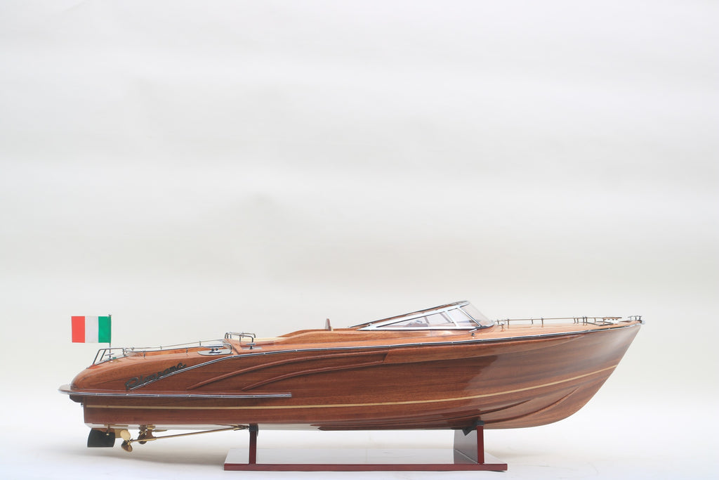 Model Speed Boat Riva Rama 44 - Natural Wood Finished 90 x 27 x H. 27 cm