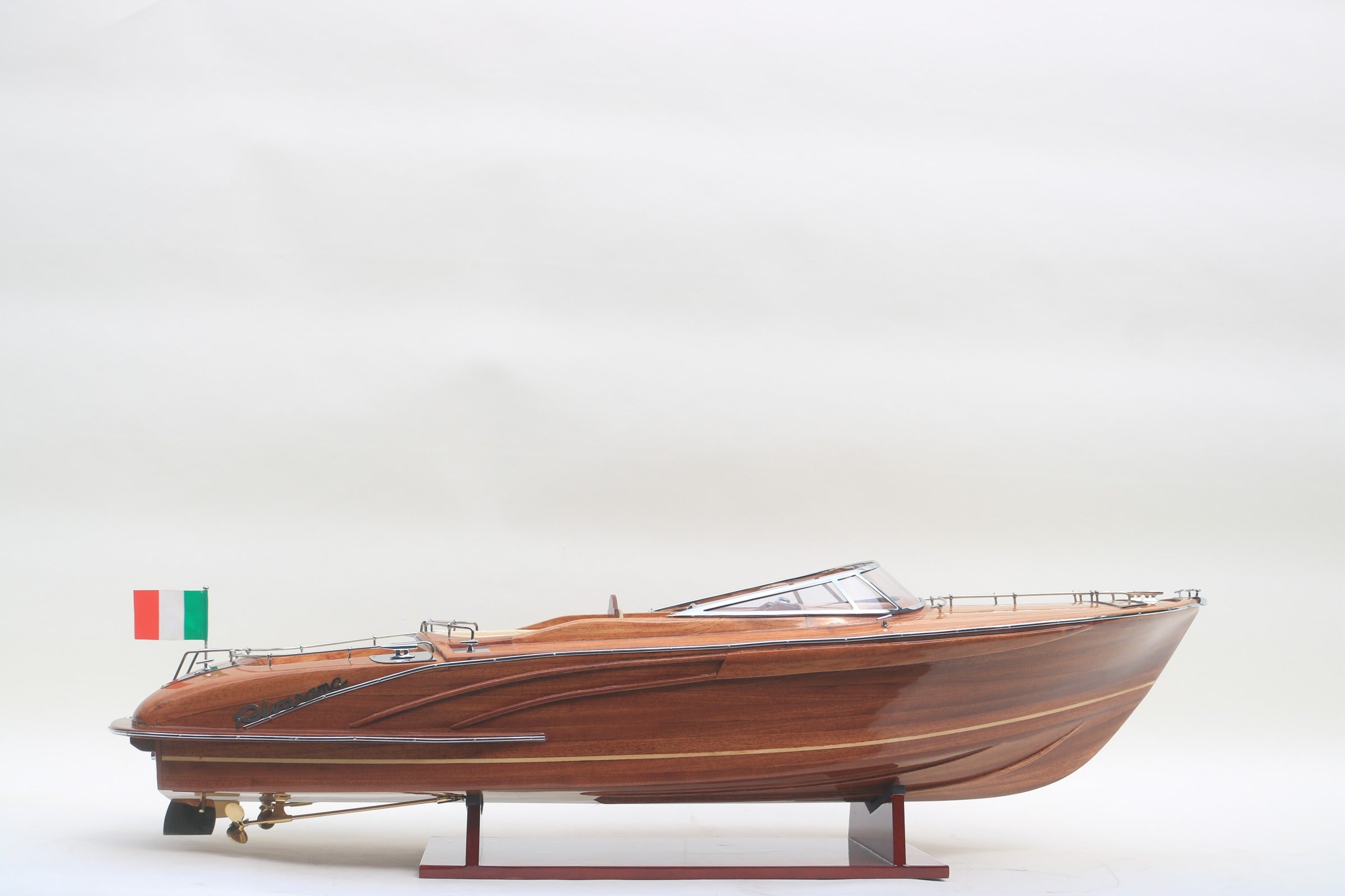 Model Speed Boat Riva Rama 44 - Natural Wood Finished 90 x 27 x H. 27 cm