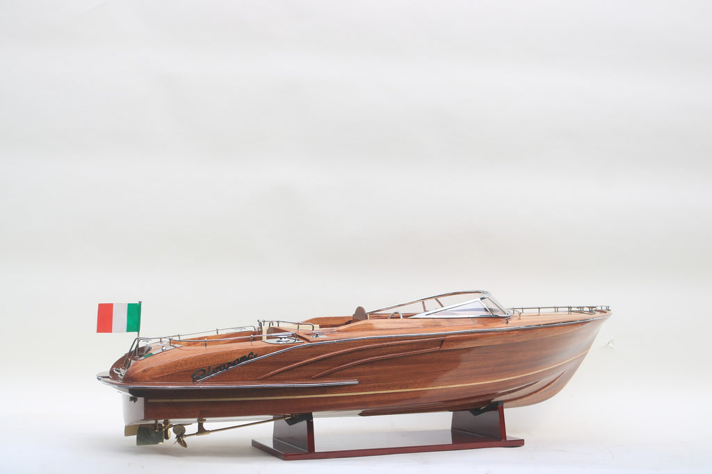 Model Speed Boat Riva Rama 44 - Natural Wood Finished 90 x 27 x H. 27 cm