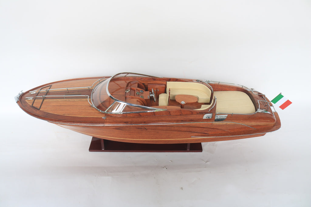Modell-Speedboot Riva Rama 44 - Natural Wood Finished 65 x 19 x H. 20 cm