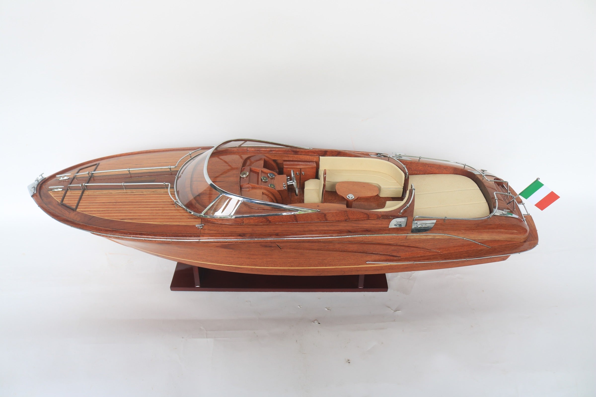 Modell-Speedboot Riva Rama 44 - Natural Wood Finished 65 x 19 x H. 20 cm
