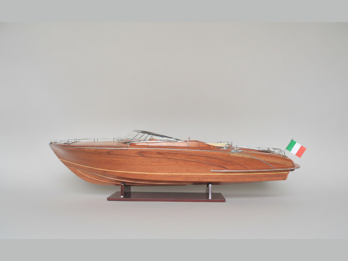 Model Speed Boat Riva Rama 44 - Natural Wood Finished 65 x 19 x H. 20 cm