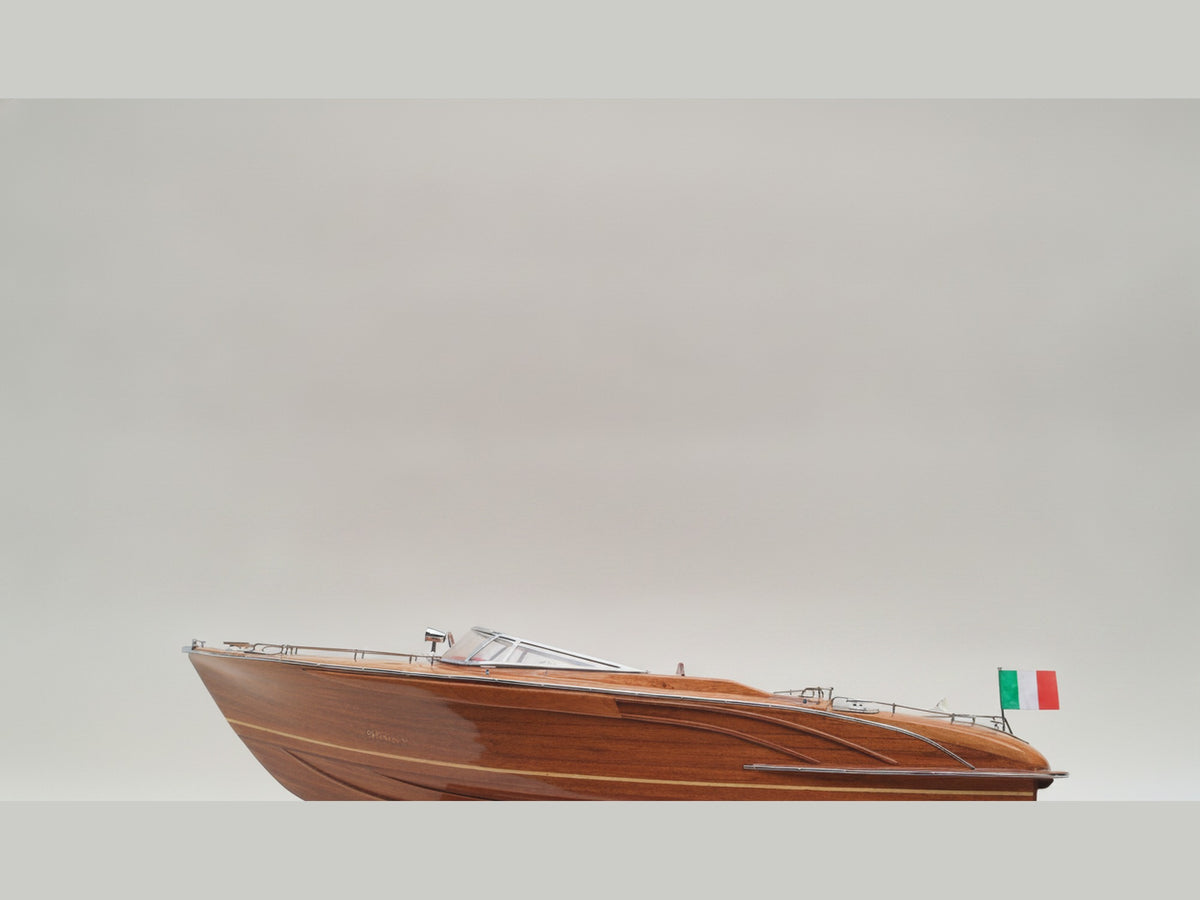 Model Speed Boat Riva Rama 44 - Natural Wood Finished 90 x 27 x H. 27 cm