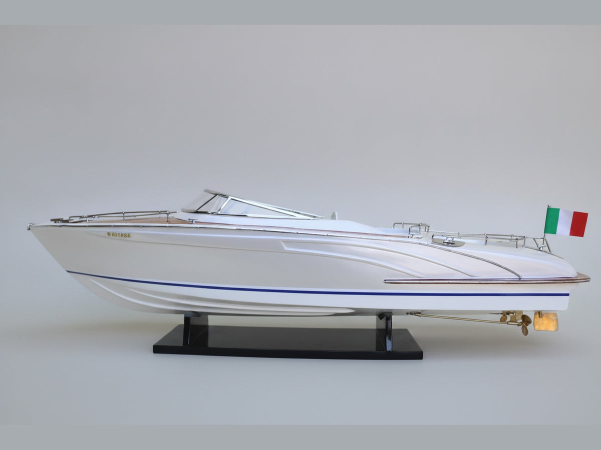 Model Speed Boat Riva Rama 44 - White Pearl Painted 65 x 19 x H. 20 cm