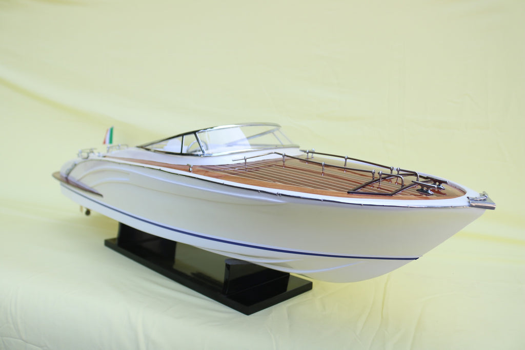 Model Speed Boat Riva Rama 44 - White Pearl Painted 90 x 27 x H. 27 cm