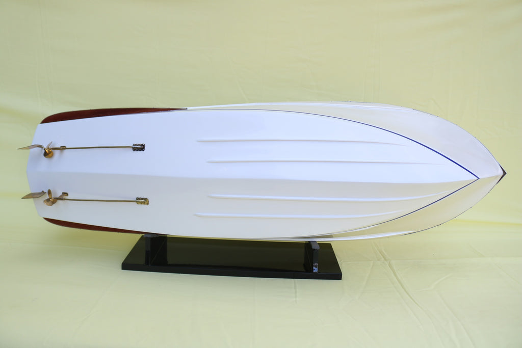 Model Speed Boat Riva Rama 44 - White Pearl Painted 90 x 27 x H. 27 cm