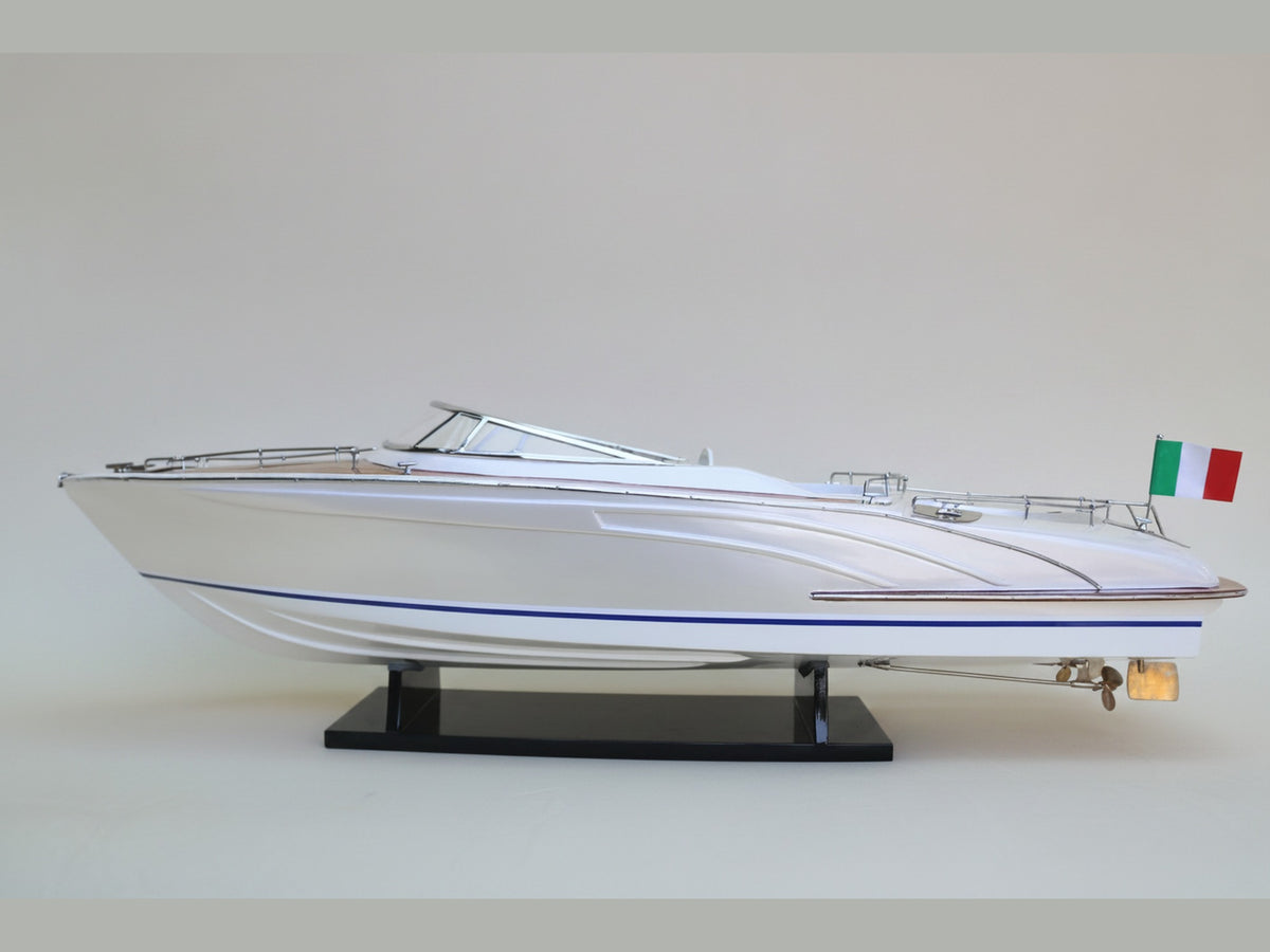 Model Speed Boat Riva Rama 44 - White Pearl Painted 90 x 27 x H. 27 cm