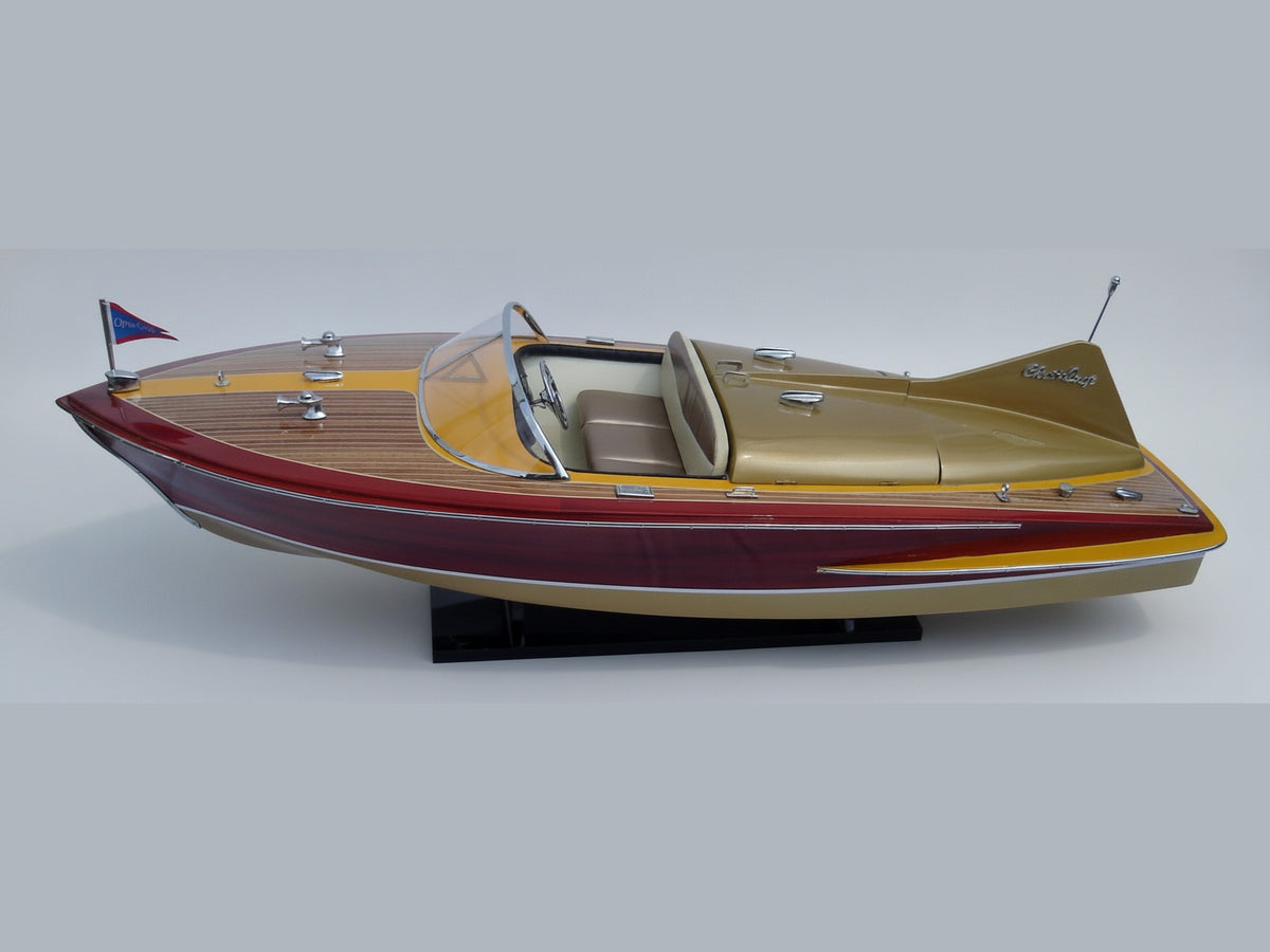 Model Speed Boat Chris Craft Cobra 1955 (gold metallic hull) 70 x 25 x H. 25 cm