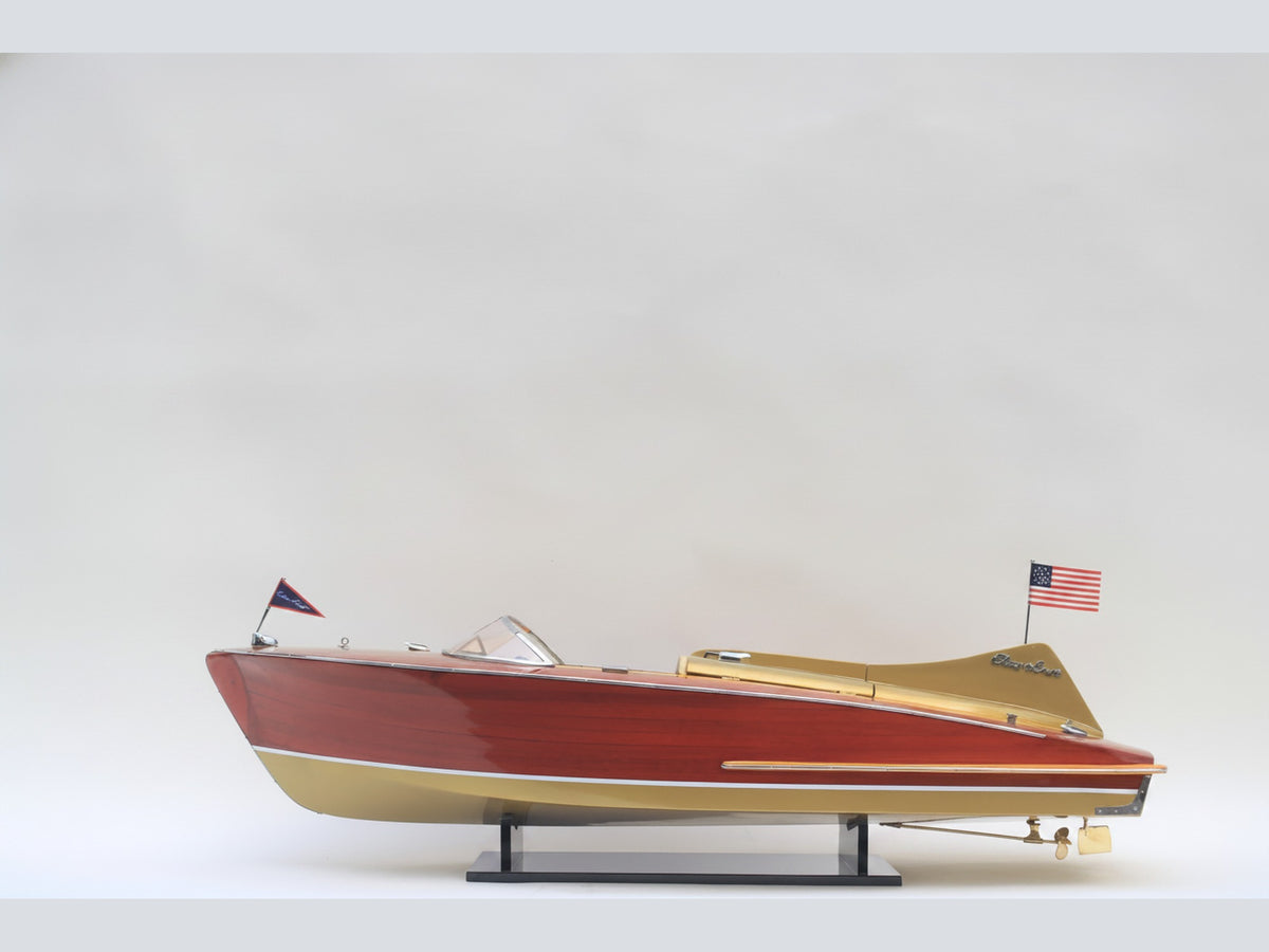 Model Speed Boat Chris Craft Cobra 1955 (gold metallic hull) 90 x 31 x H. 27 cm