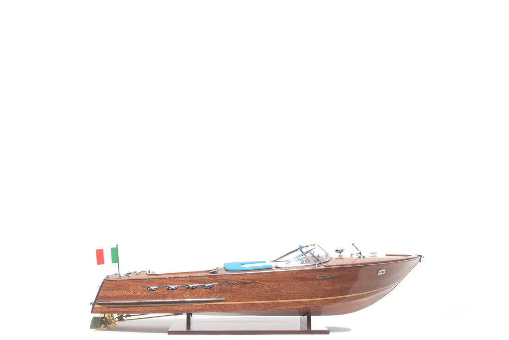 Model Speed Boat Super Riva Aquarama Wood Finished 87 x 27 x H. 23 cm