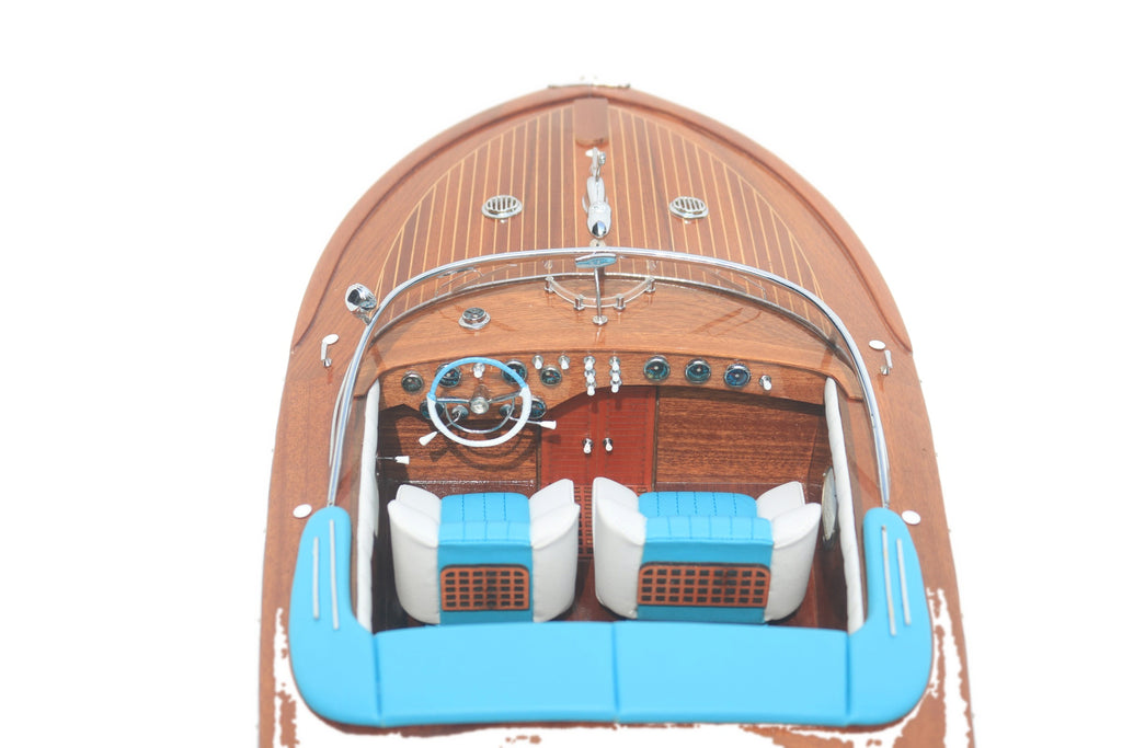 Model Speed Boat Super Riva Aquarama Wood Finished 87 x 27 x H. 23 cm