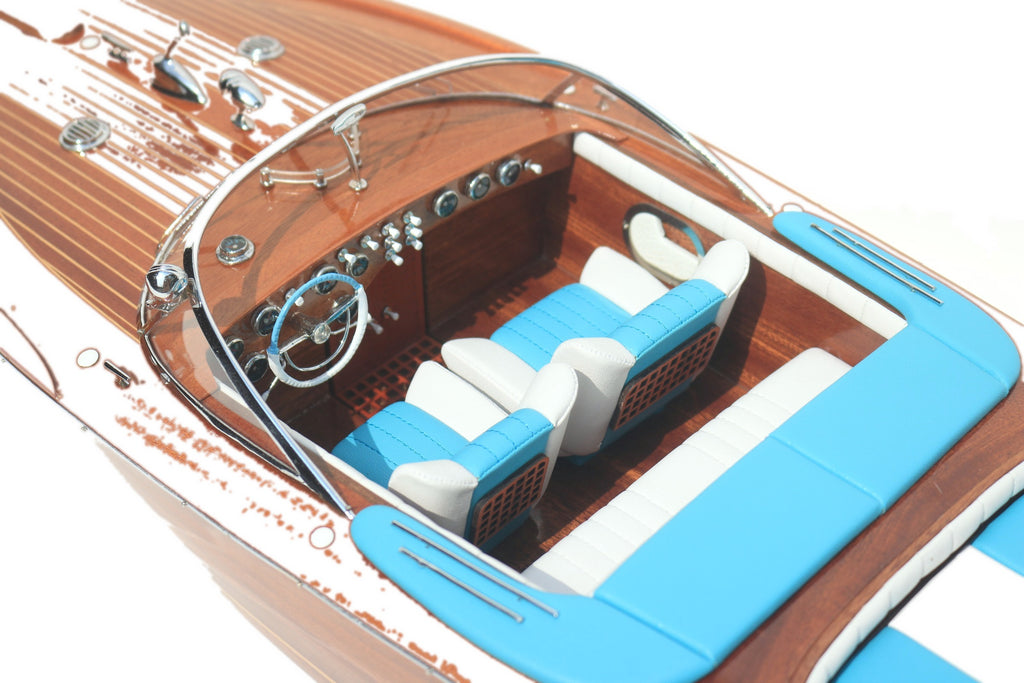 Model Speed Boat Super Riva Aquarama Wood Finished 87 x 27 x H. 23 cm
