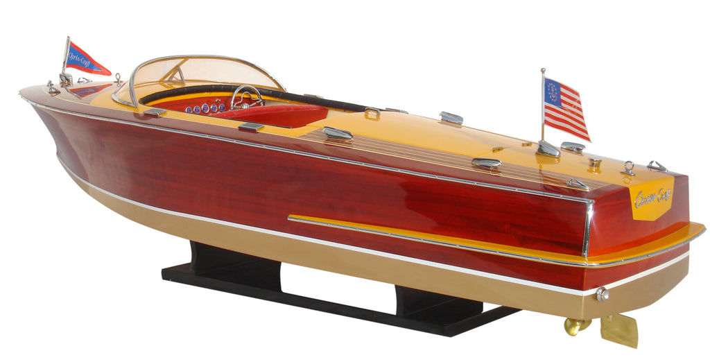 Model Speed Boat Chris Craft Capri 1955 70 x 23 x H. 24 cm