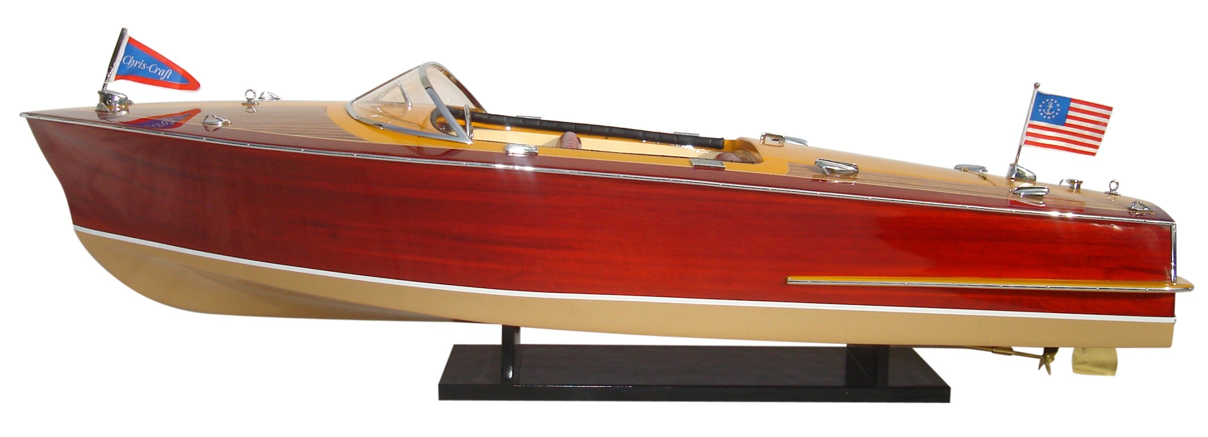 Model Speed Boat Chris Craft Capri 1955 70 x 23 x H. 24 cm