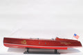 Model Speed Boat Baby Bootlegger Ready For RC (with hundreds of brass pins on hull) 90 x 21 x H. 23 cm