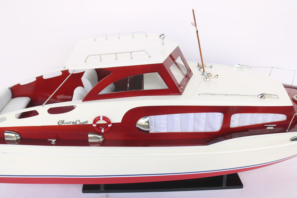 Model Speed Boat Chris Craft Cabin Cruiser 76 x 22 x H. 30 cm