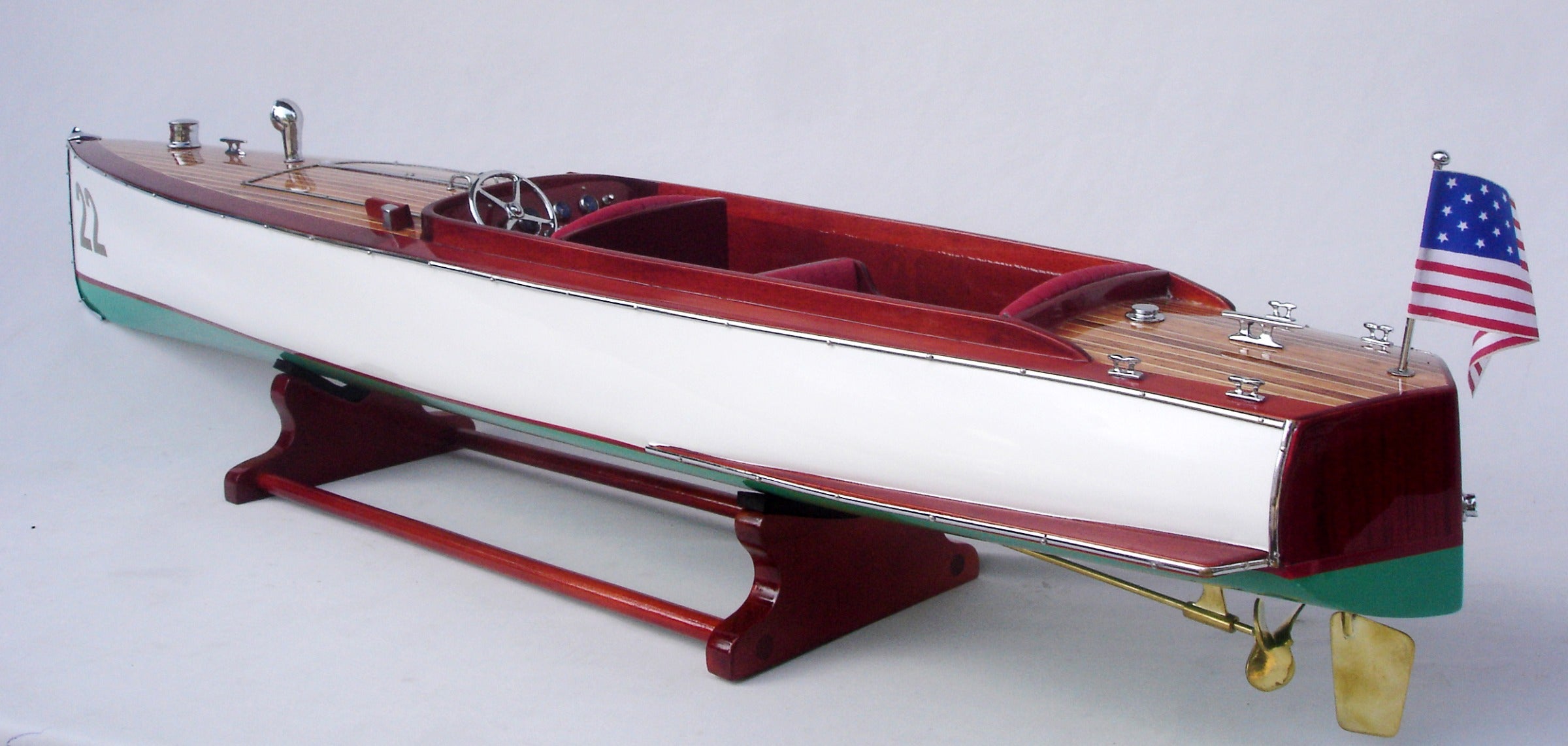 Model Speed Boat Charles D. Mower Number Boat 22 85 x 16 x H. 15 cm