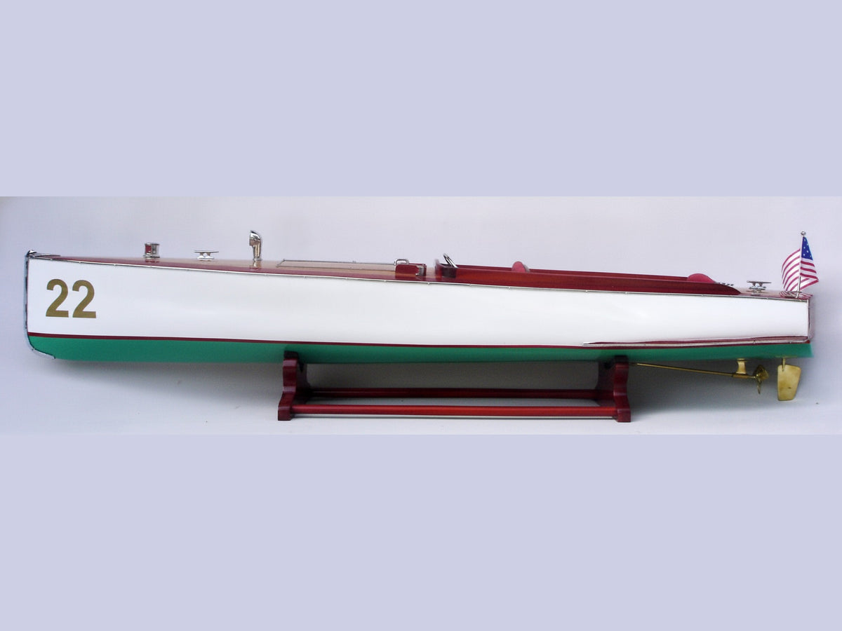 Model Speed Boat Charles D. Mower Number Boat 22 85 x 16 x H. 15 cm