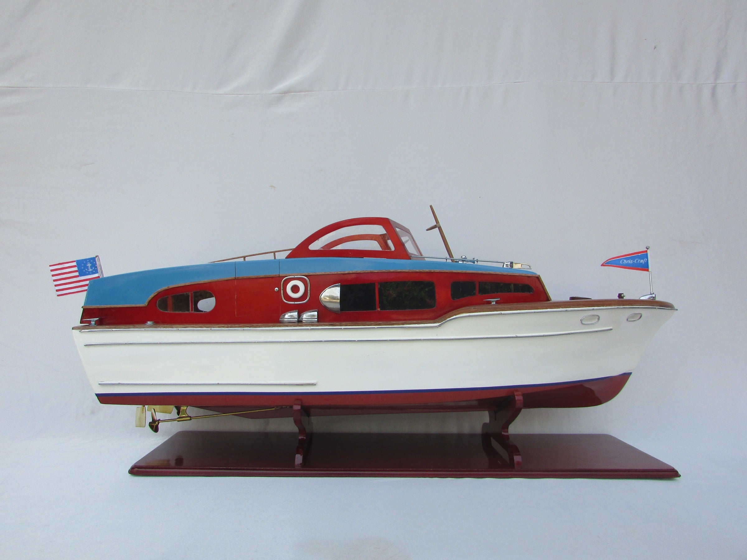 Model Speed Boat Chris Craft Corvette 1955 84 x 24 x H. 34 cm