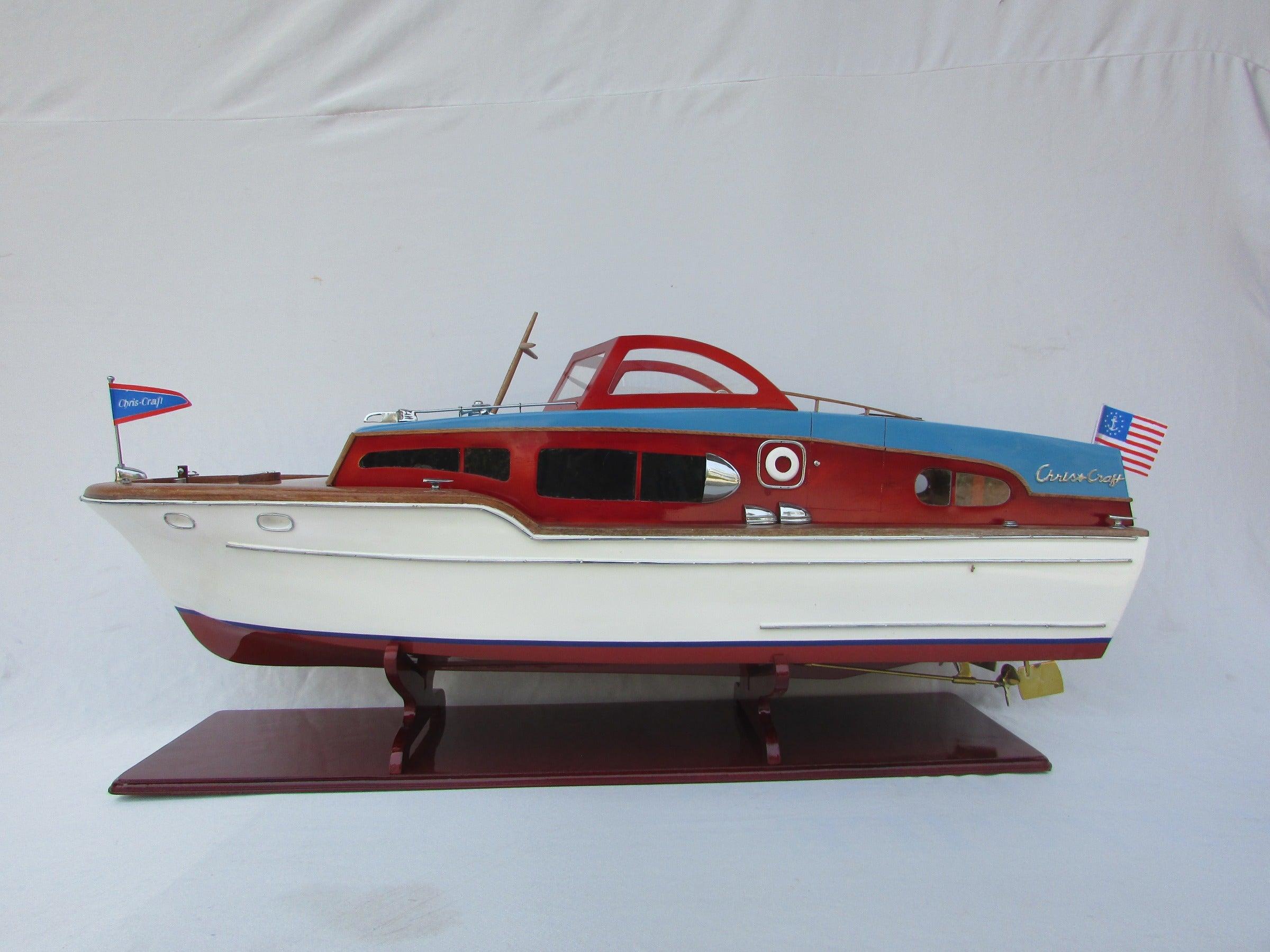 Model Speed Boat Chris Craft Corvette 1955 84 x 24 x H. 34 cm