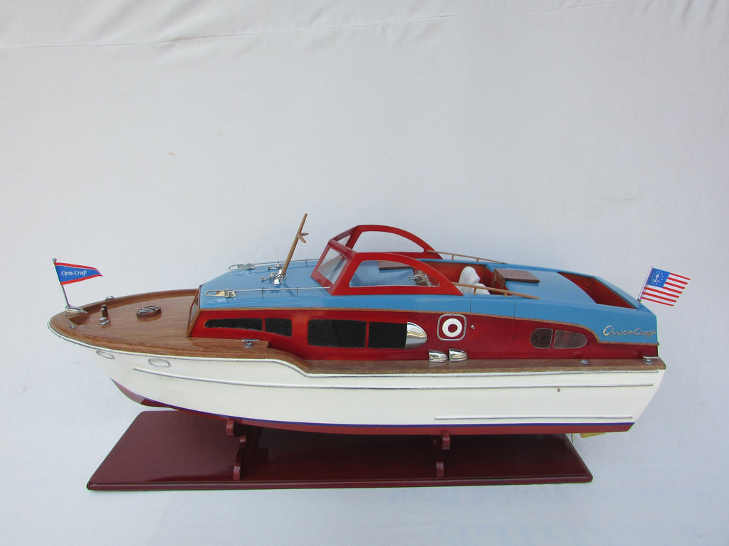 Model Speed Boat Chris Craft Corvette 1955 84 x 24 x H. 34 cm