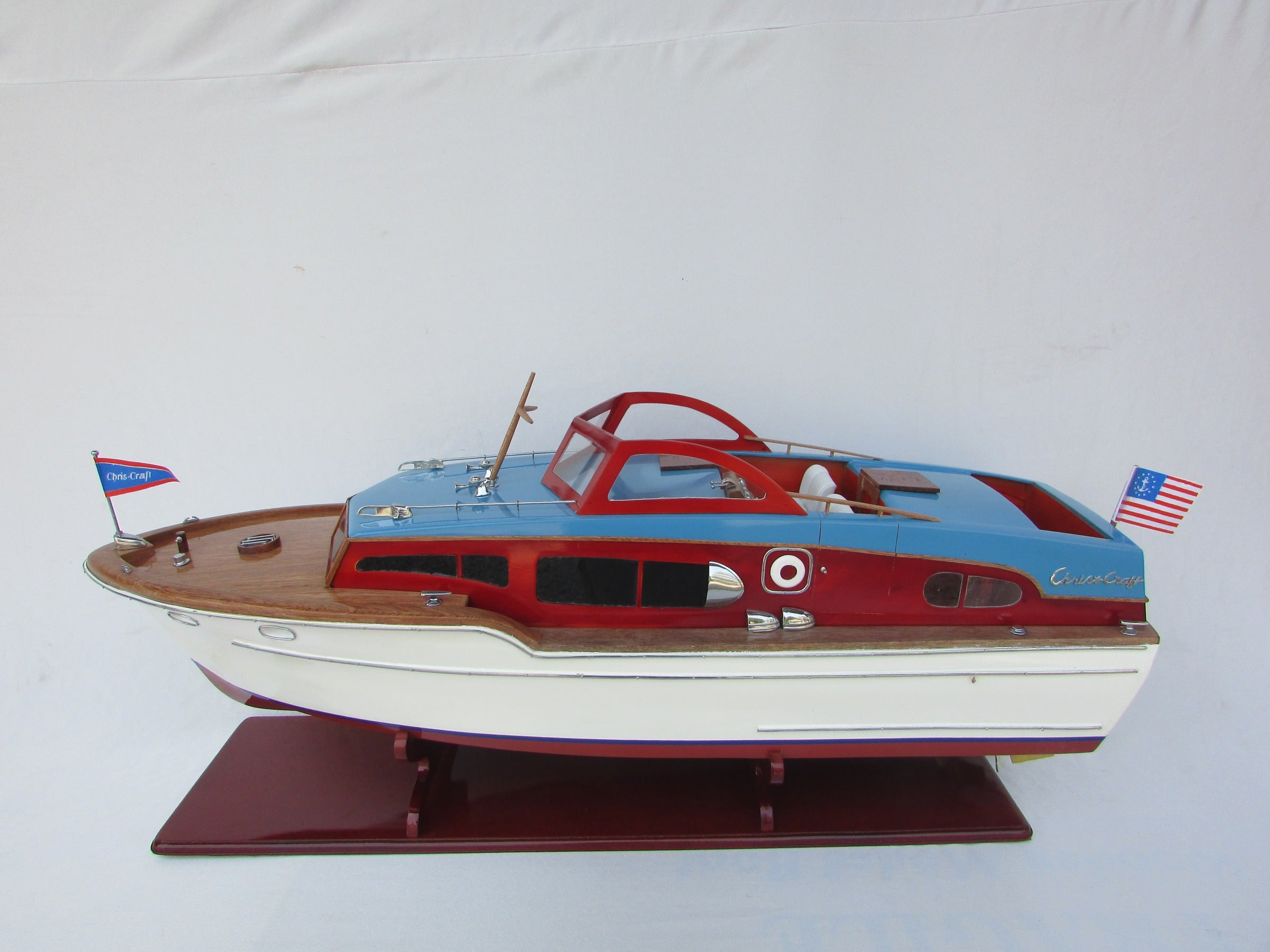 Model Speed Boat Chris Craft Corvette 1955 84 x 24 x H. 34 cm