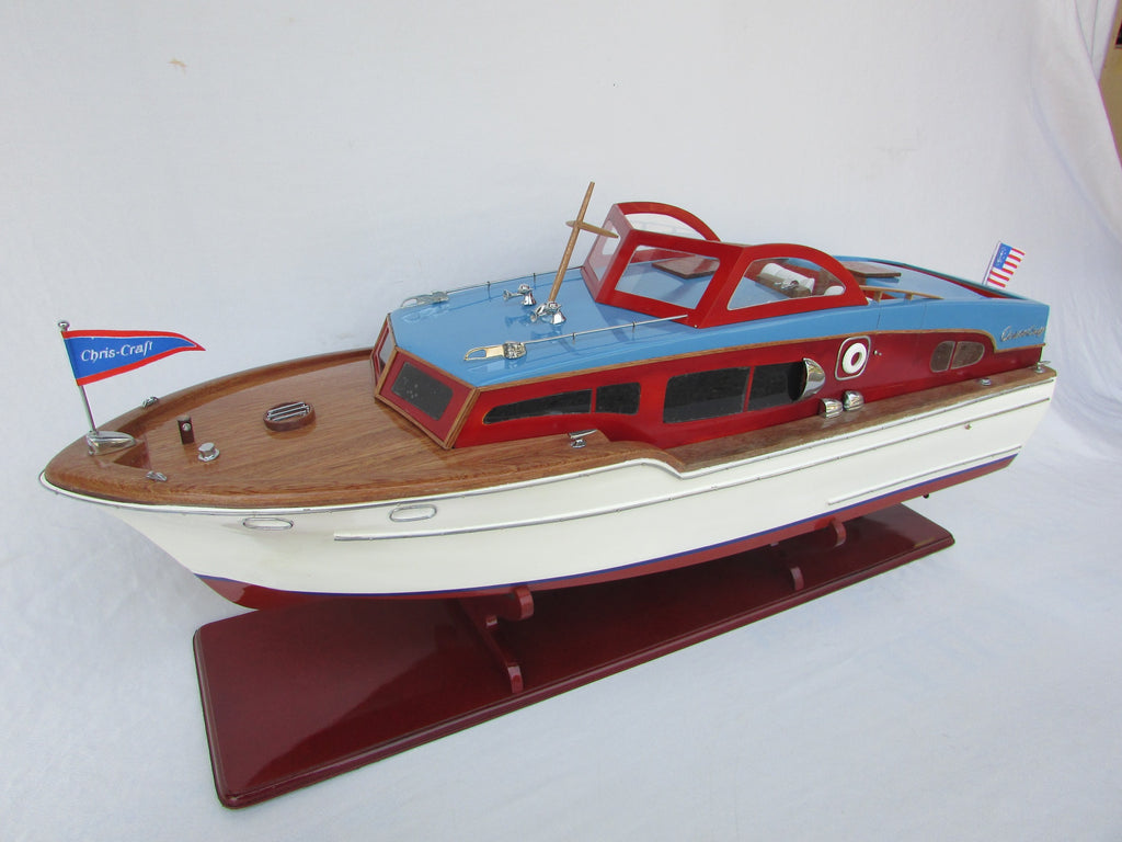 Model Speed Boat Chris Craft Corvette 1955 84 x 24 x H. 34 cm