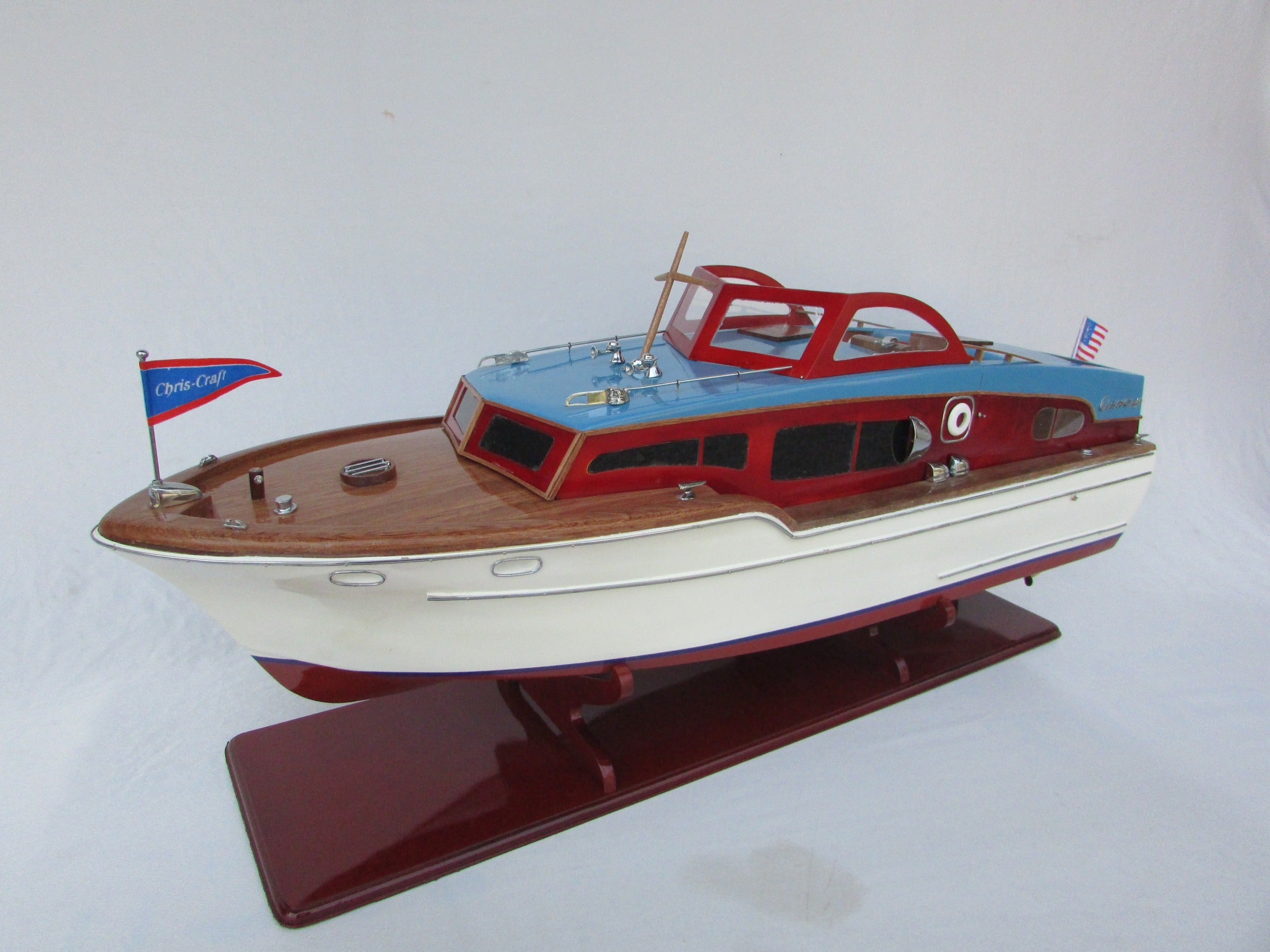 Model Speed Boat Chris Craft Corvette 1955 84 x 24 x H. 34 cm