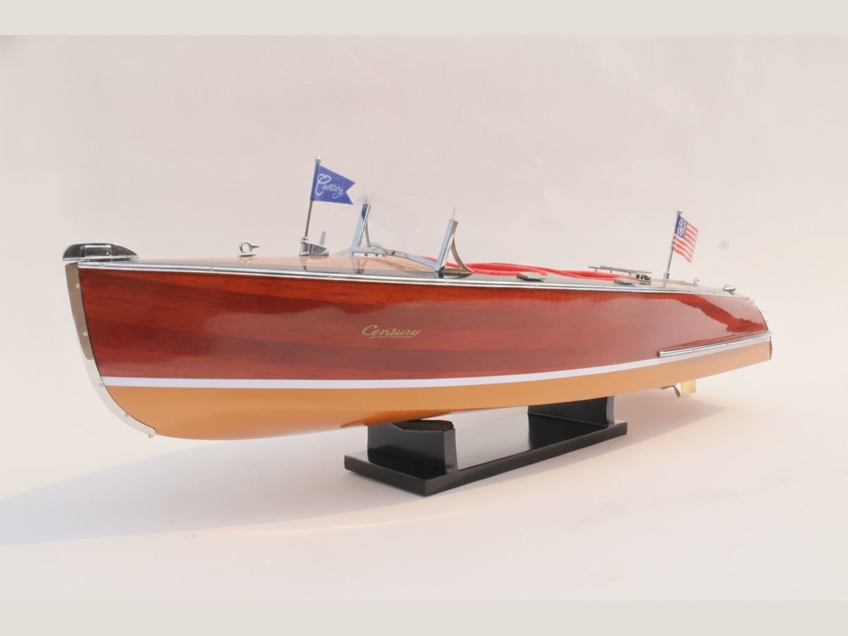Model Speed Boat Century Sea Maid 1942 Double Barrel 52 x 18 x H. 16 cm