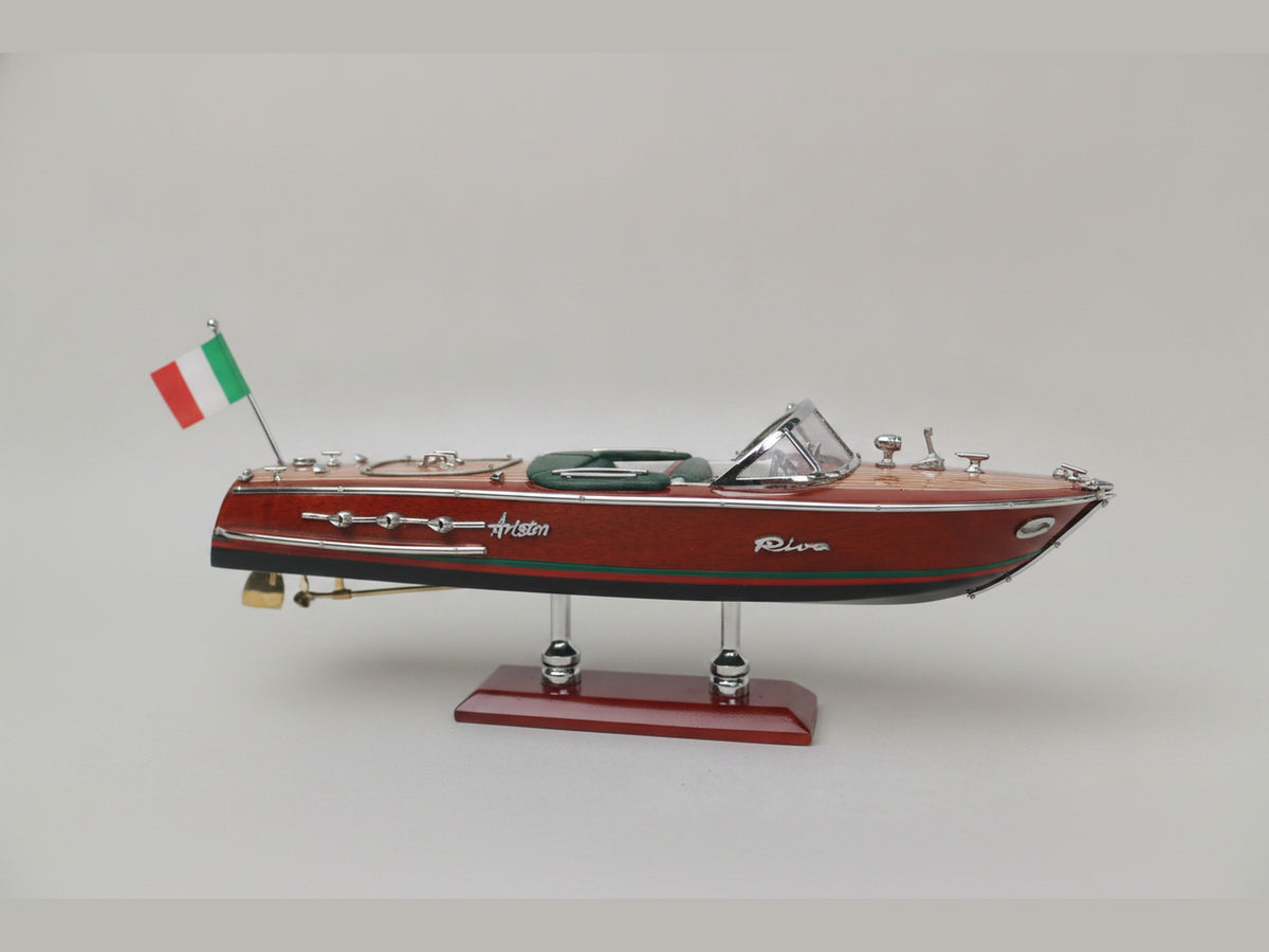 Model Speed Boat Riva Ariston (dark blue hull painted) 25.5 x 8.5 x H. 9.5 cm