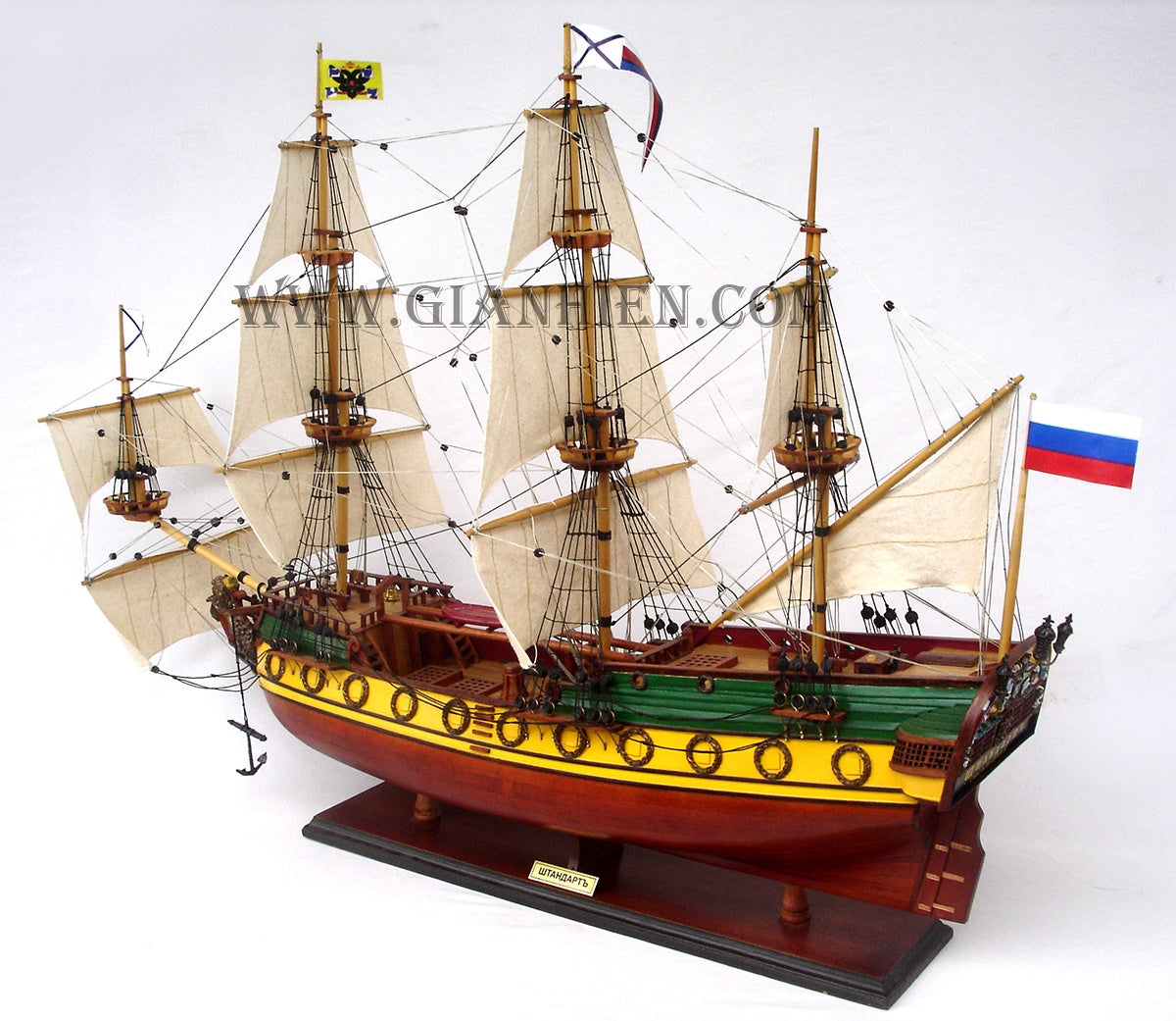 Modellsegelschiff SHTANDART (Штандартъ) 80 x 19 x H. 67 cm