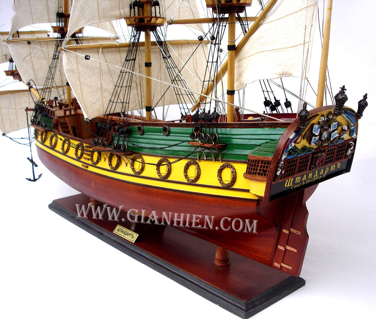 Modellsegelschiff SHTANDART (Штандартъ) 80 x 19 x H. 67 cm