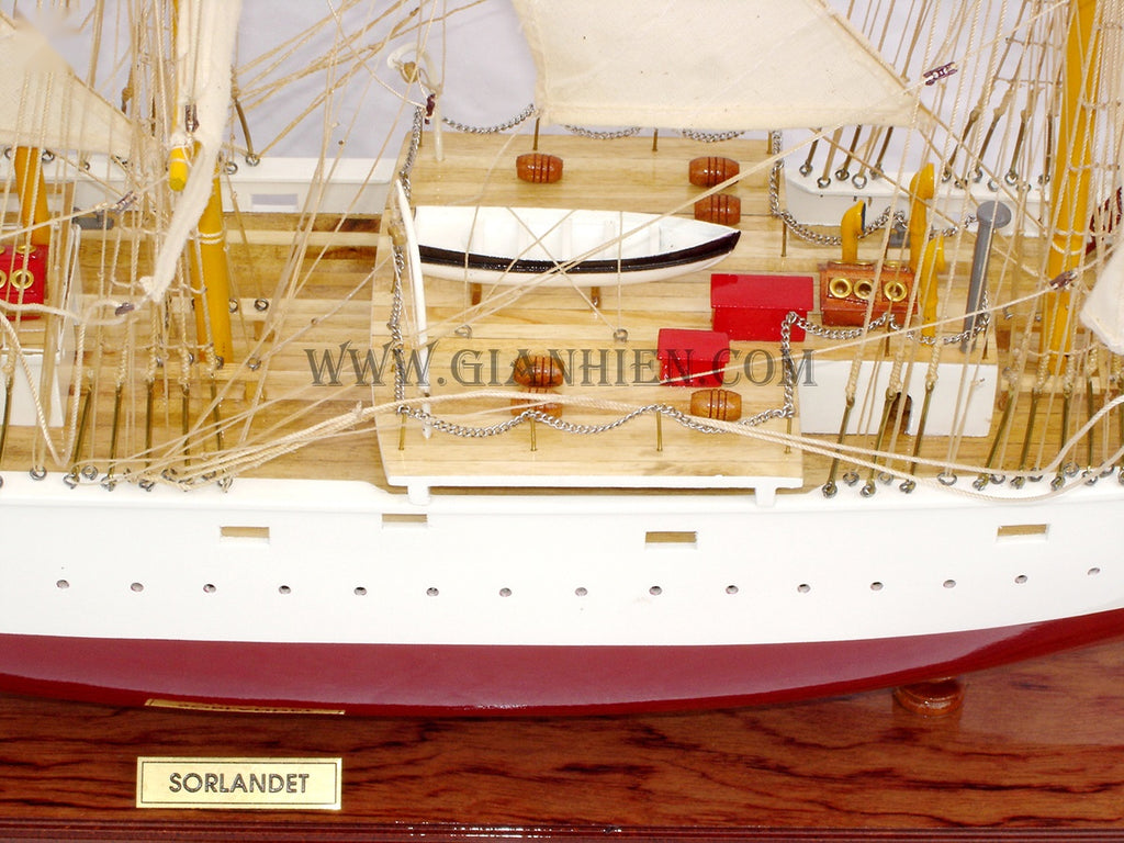 Modellsegelschiff Sorlandet 80 x 13 x H. 67 cm