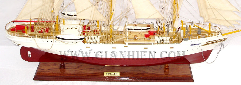 Modellsegelschiff Sorlandet 80 x 13 x H. 67 cm