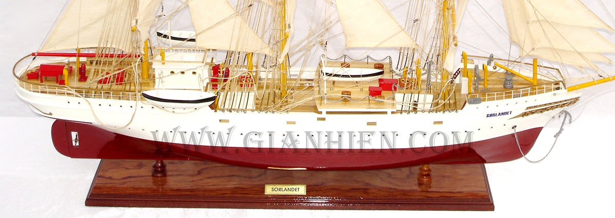 Modellsegelschiff Sorlandet 80 x 13 x H. 67 cm