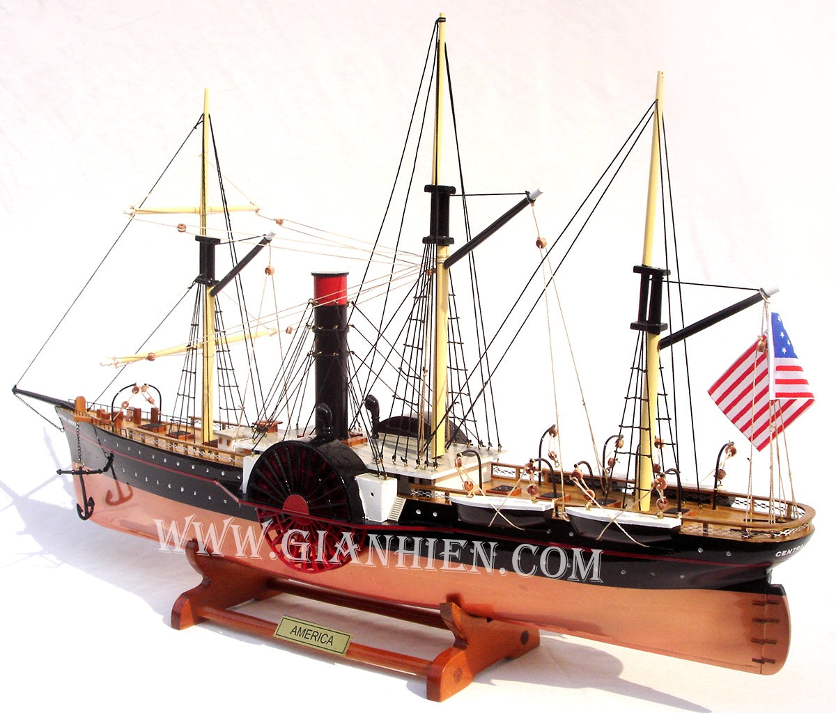 Model Tall Ship SS Central America 62 x 67 x H. 24 cm