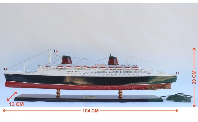 Model Ship SS FRANCE SPECIAL EDITION with LIGHTS 103 x 13 x H. 32 cm