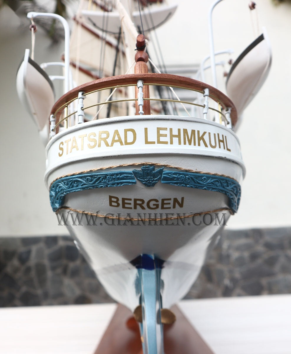 Modellsegelschiff Statsraad Lehmkuhl 80 x 13 x H. 67 cm
