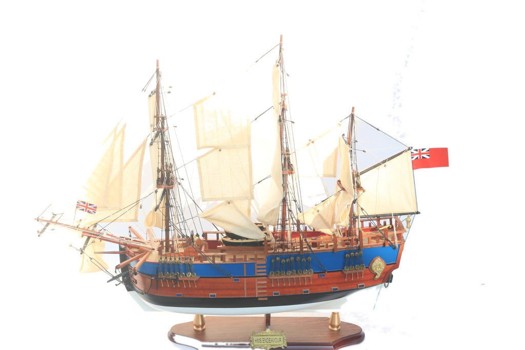 Modellsegelschiff HM Bark Endeavour Painted 63 x 14 x H. 66 cm