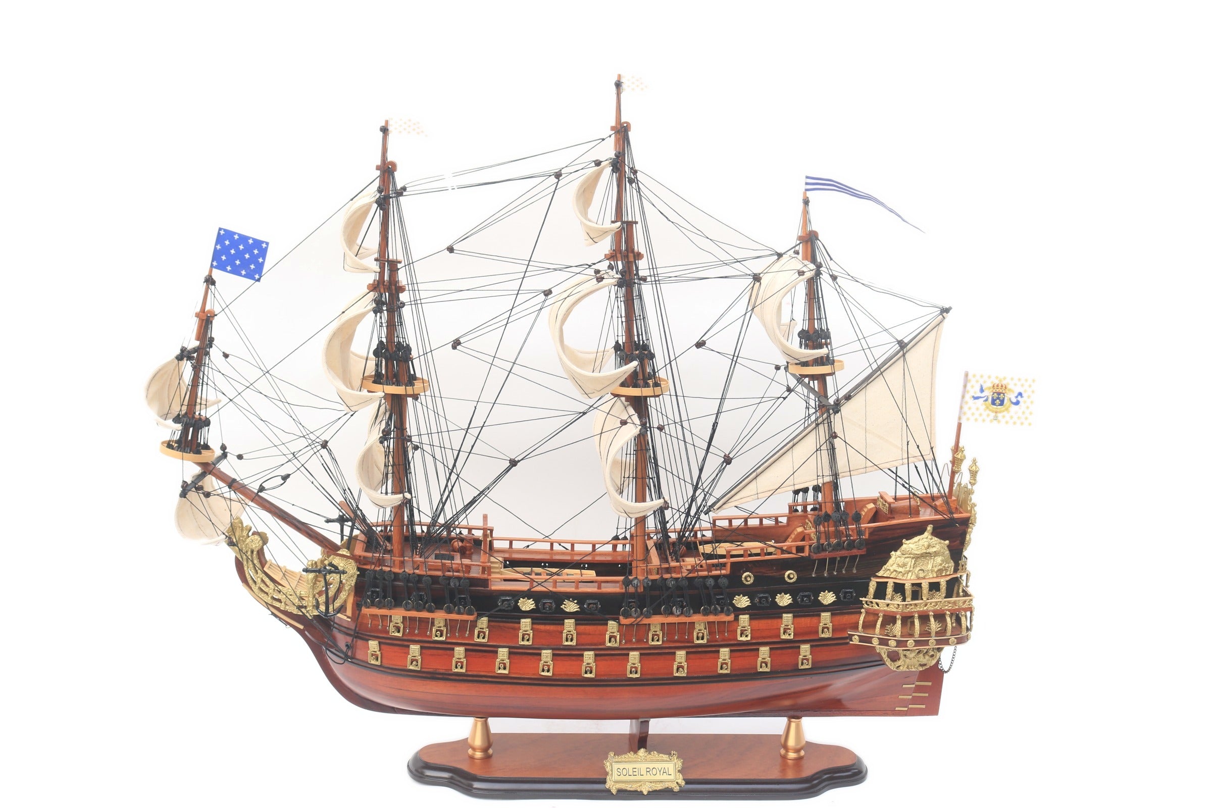 Modellsegelschiff Soleil Royal - Detail 80 x 26 x H. 72 cm