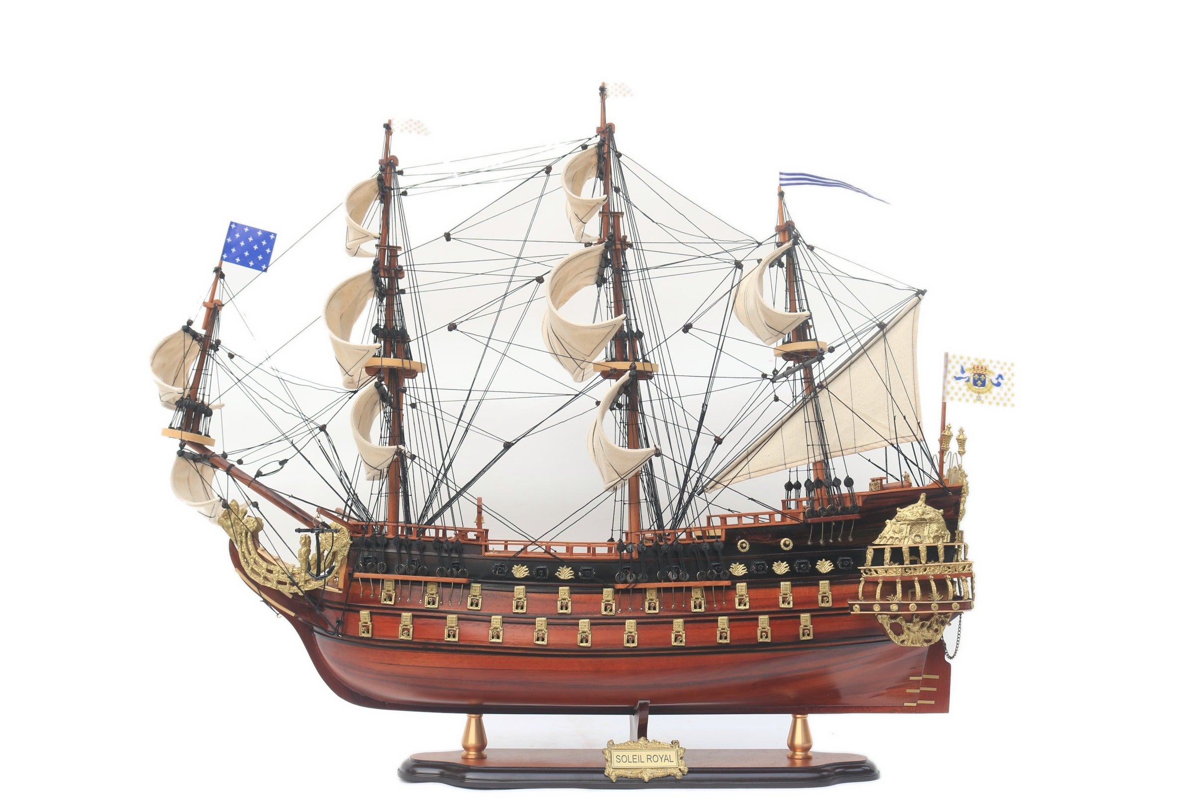 Modellsegelschiff Soleil Royal - Detail 80 x 26 x H. 72 cm