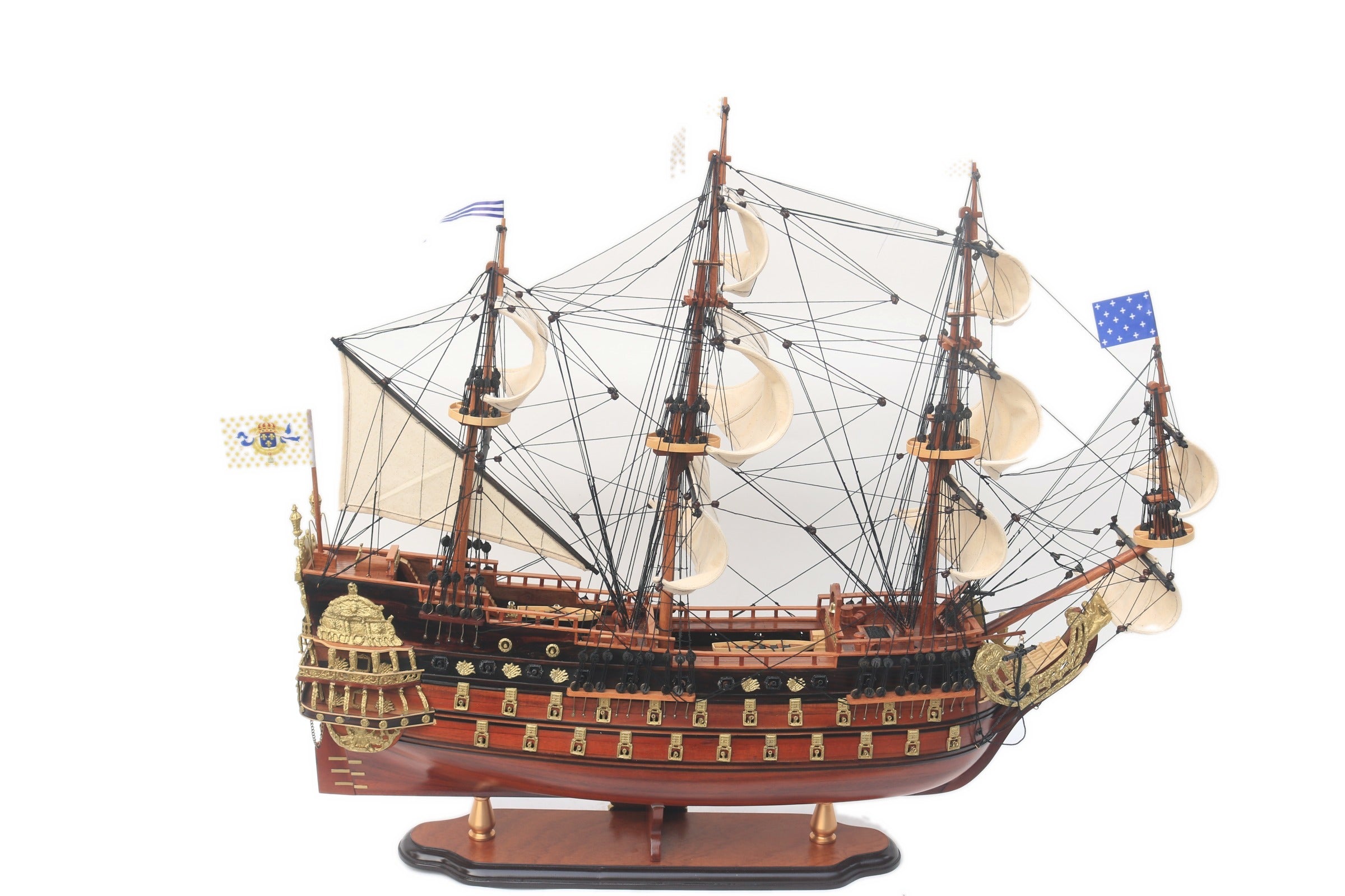Modellsegelschiff Soleil Royal - Detail 80 x 26 x H. 72 cm