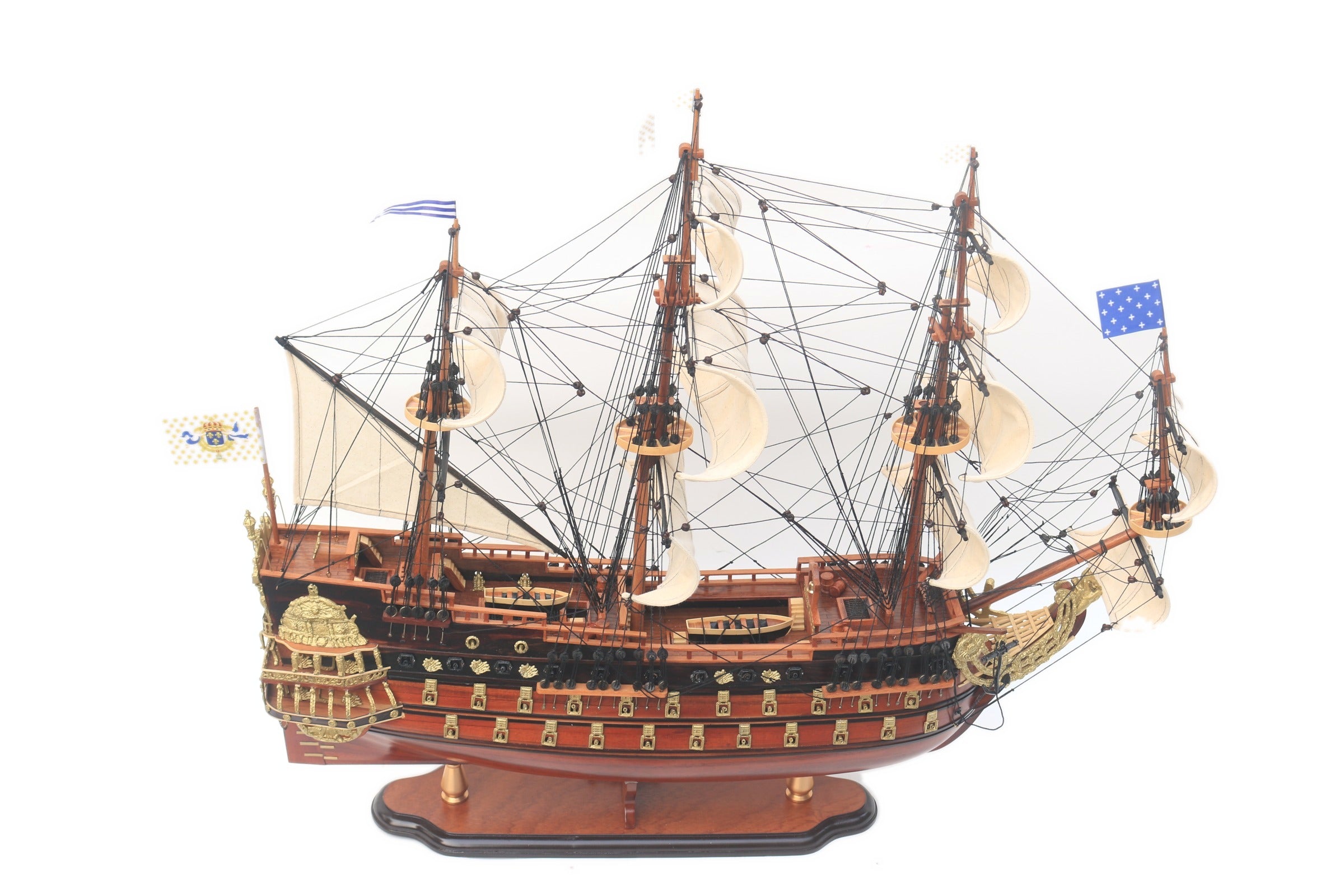 Modellsegelschiff Soleil Royal - Detail 80 x 26 x H. 72 cm